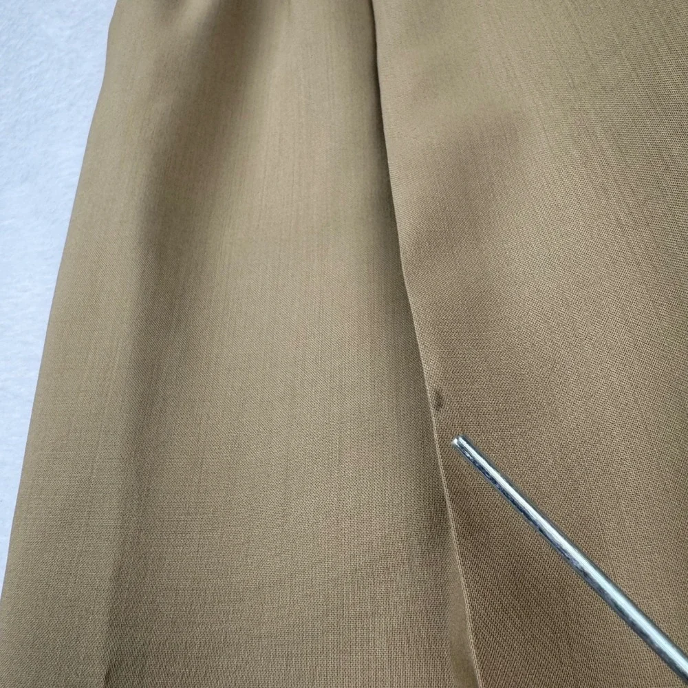 Canali Dress Trousers Mens 34 Tan Pure Wool Triple Pleated Cuffed Made in Italy